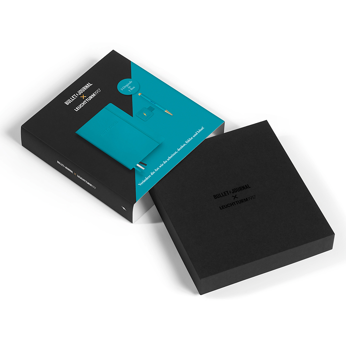 Bullet Journal Gift Set incl. 1 Bullet Journal Turquoise25,1 Drehgriffel, 1 Pen Loop G