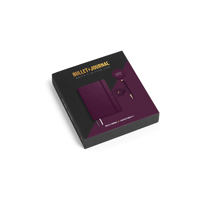 Bullet Journal Gift Set incl.1 Bullet Journal Purple26,1 Drehgriffel and 1 Pen Loop E