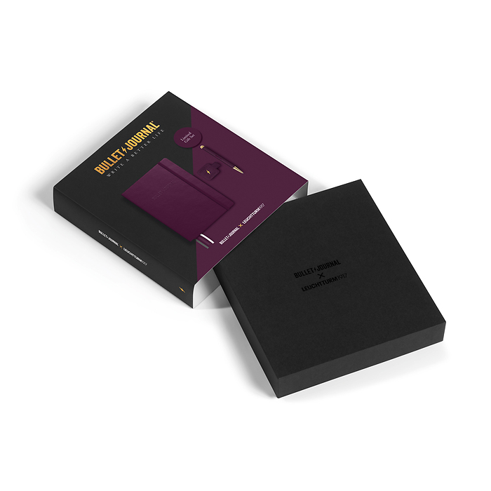 Bullet Journal Gift Set incl.1 Bullet Journal Purple26,1 Drehgriffel and 1 Pen Loop E